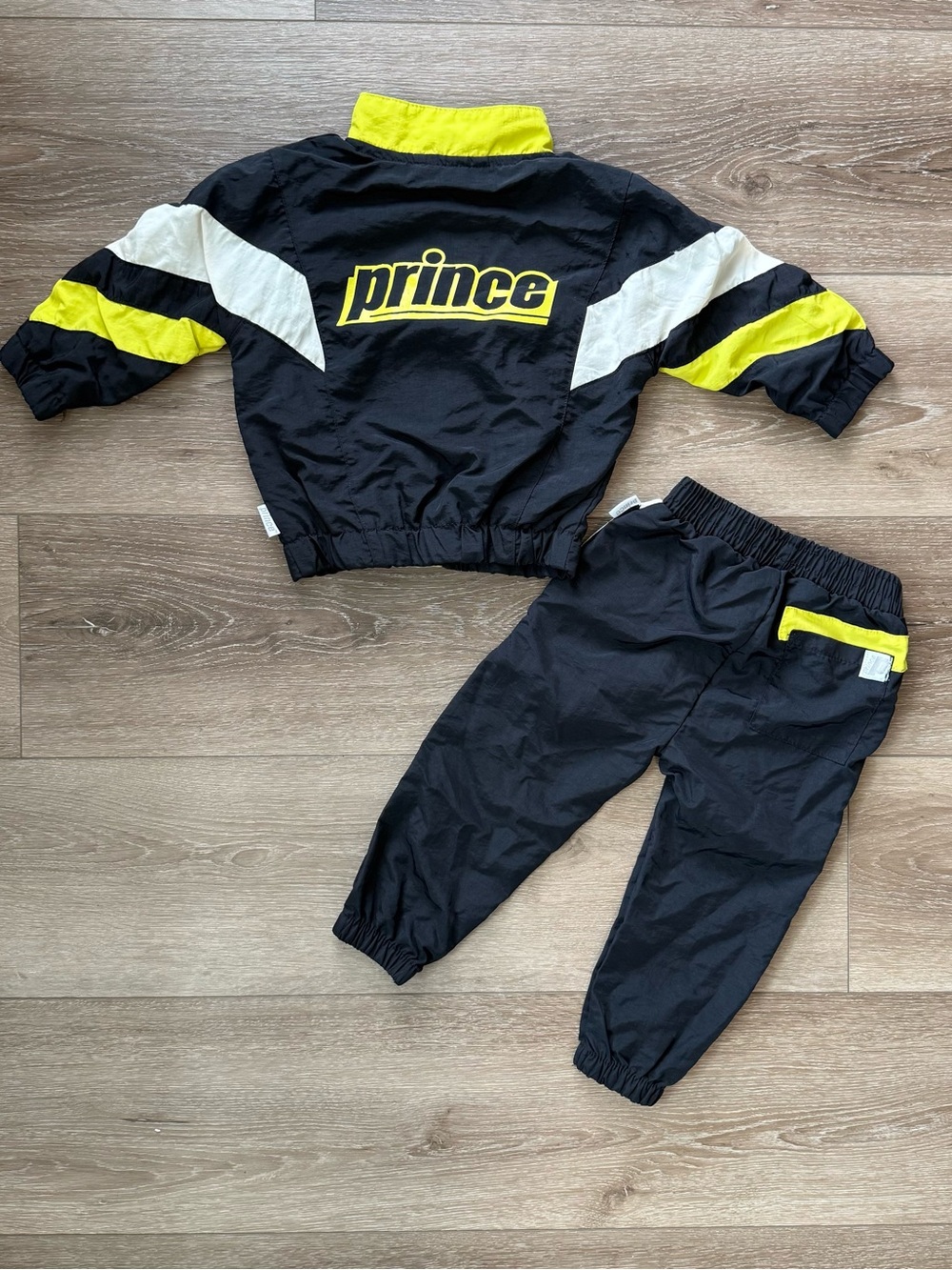 Vintage Prince Black & Yellow Baby Boy Tracksuit set Sweatpants and Jacket